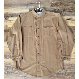 Carhartt Shirt L Flannel Lined Work-wear Outdoors Button Up Collared Shacket